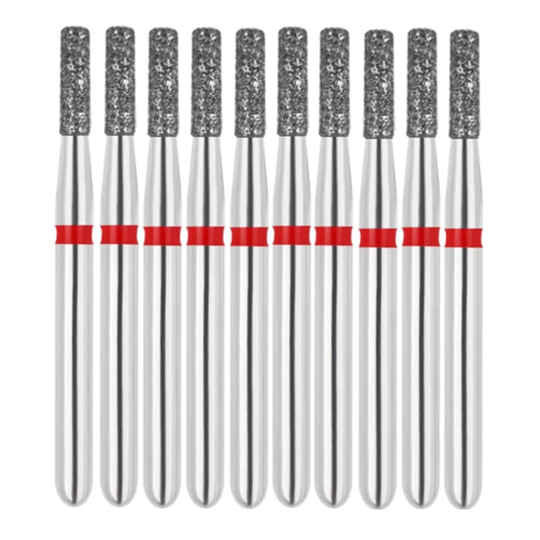 Vakker FG #835.012 Fine Grit Flat End Cylinder Diamond Bur, 10/Pk. 60µm, overall length : 19mm