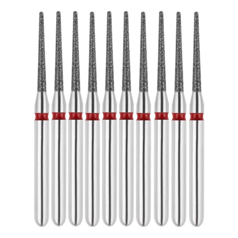 Vakker FG #847.010 Fine Grit Flat End Taper Diamond Bur, 10/Pk. 60µm, overall length : 22mm, head