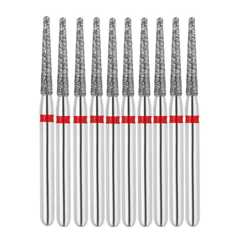 Vakker FG #856.012 Fine Grit Round End Taper Diamond Bur, 10/Pk. 60µm, overall length : 22mm, head