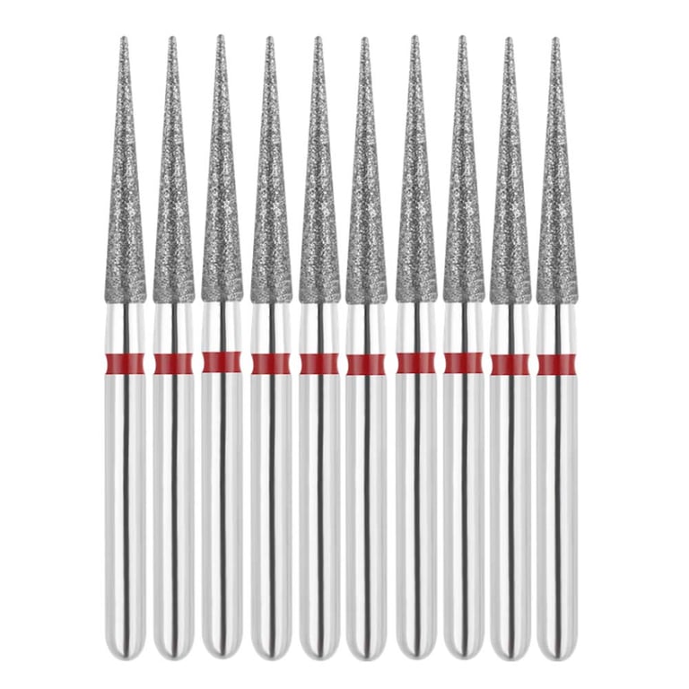 Vakker FG #859.018 Fine Grit Needle Shaped Diamond Bur, 10/Pk. 60µm, overall length : 24mm, head
