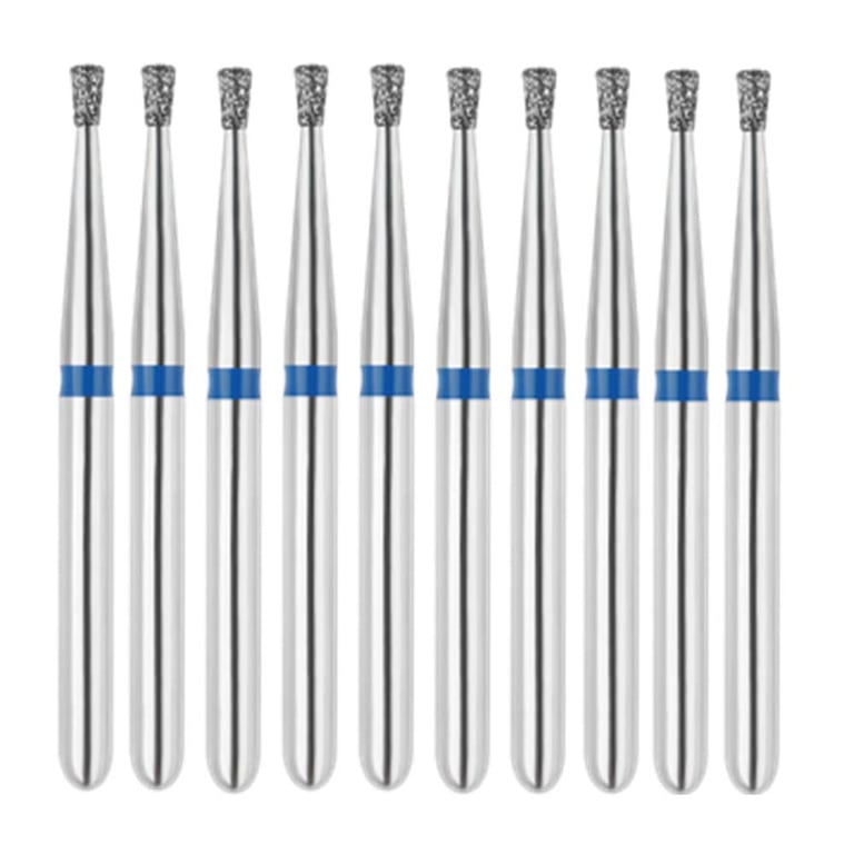Vakker FG #805.009 Medium Grit Inverted Cone Diamond Bur, 10/Pk. 125µm, overall length : 19mm
