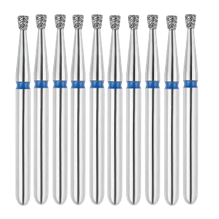 Vakker FG #805.012 Medium Grit Inverted Cone Diamond Bur, 10/Pk. 125µm, overall length : 19mm