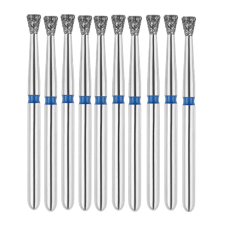 Vakker FG #805.018 Medium Grit Inverted Cone Diamond Bur, 10/Pk. 125µm, overall length : 19mm