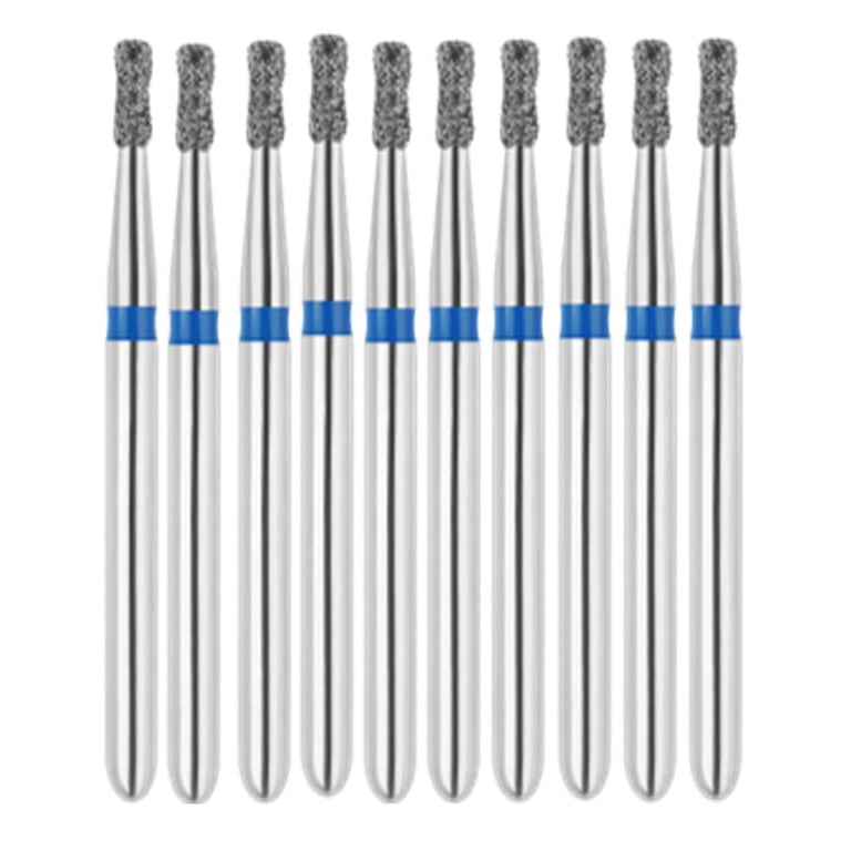 Vakker FG #806.012 Medium Grit Double Inverted Cone Diamond Bur, 10/Pk. 125µm, overall length