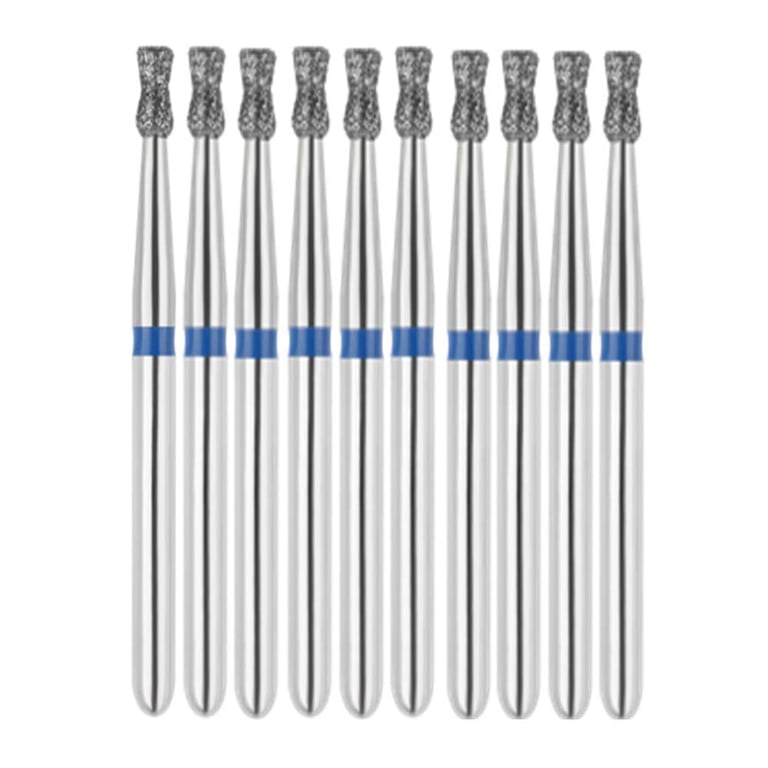 Vakker FG #806.014 Medium Grit Double Inverted Cone Diamond Bur, 10/Pk. 125µm, overall length