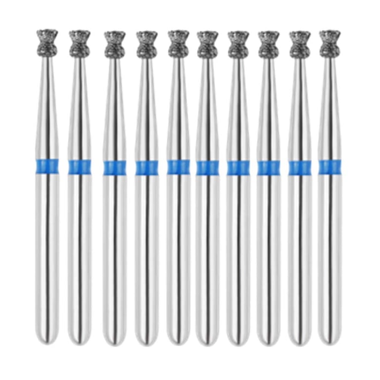 Vakker FG #813.014 Medium Grit Double Inverted Cone Diamond Bur, 10/Pk. 125µm, overall length