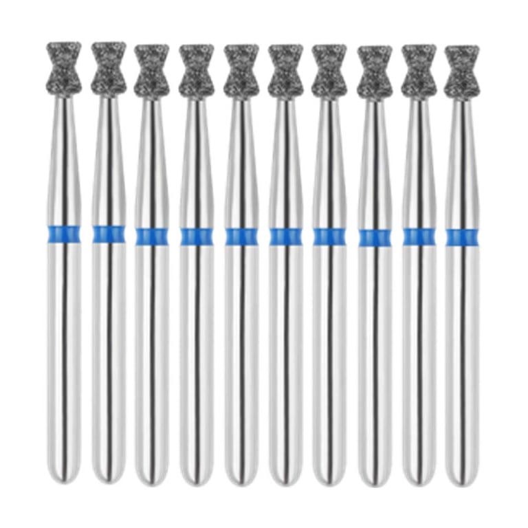 Vakker FG #813.016 Medium Grit Double Inverted Cone Diamond Bur, 10/Pk. 125µm, overall length