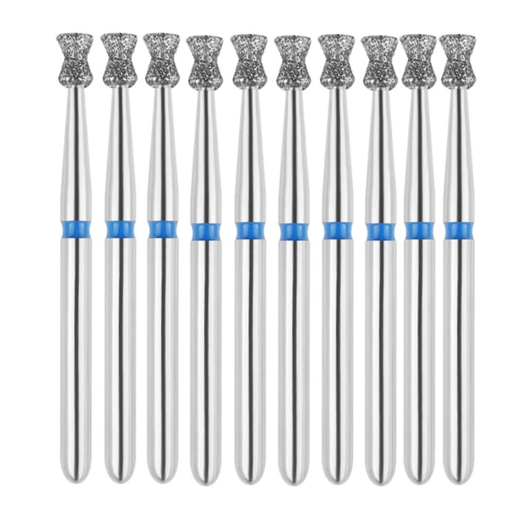 Vakker FG #813.018 Medium Grit Double Inverted Cone Diamond Bur, 10/Pk. 125µm, overall length