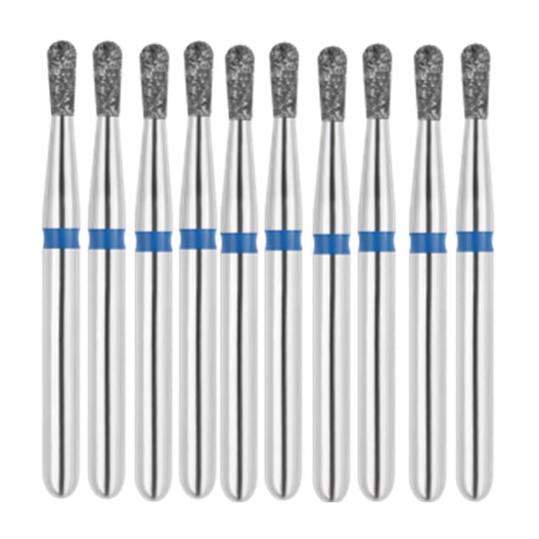 Vakker FG #830.012 Medium Grit Pear Shaped Diamond Bur, 10/Pk. 125µm, overall length : 19mm, head