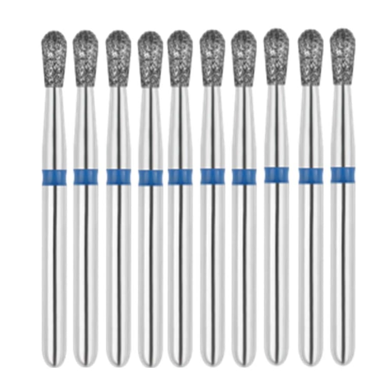 Vakker FG #830.014 Medium Grit Pear Shaped Diamond Bur, 10/Pk. 125µm, overall length : 19mm, head