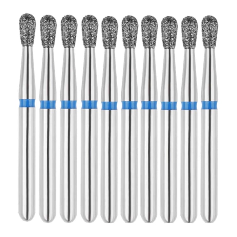 Vakker FG #830.016 Medium Grit Pear Shaped Diamond Bur, 10/Pk. 125µm, overall length : 19mm, head