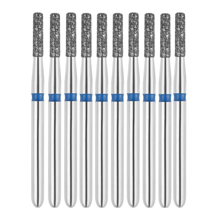 Vakker FG #835.012 Medium Grit Flat End Cylinder Diamond Bur, 10/Pk. 125µm, overall length : 19mm