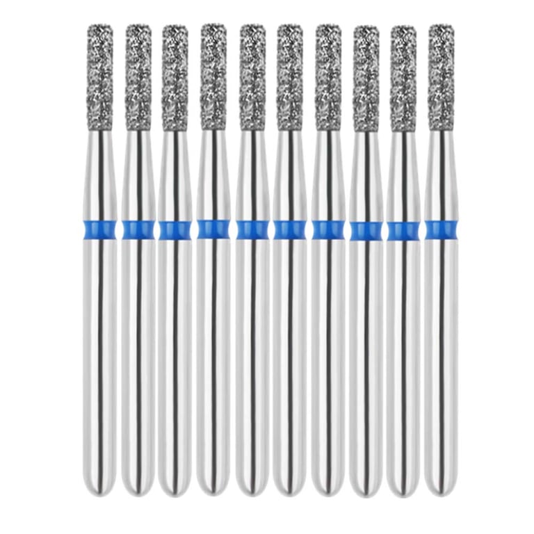 Vakker FG #835.014 Medium Grit Flat End Cylinder Diamond Bur, 10/Pk. 125µm, overall length : 19mm