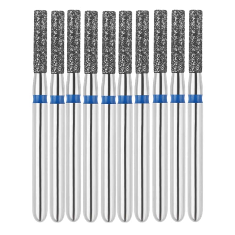 Vakker FG #836.014 Medium Grit Flat End Cylinder Diamond Bur, 10/Pk. 125µm, overall length : 21mm