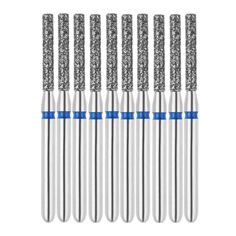 Vakker FG #837KR.012 Medium Grit Modified Shoulder Cylinder Diamond Bur, 10/Pk. 125µm, overall