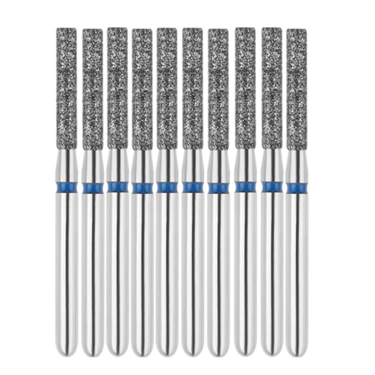 Vakker FG #837KR.014 Medium Grit Modified Shoulder Cylinder Diamond Bur, 10/Pk. 125µm, overall