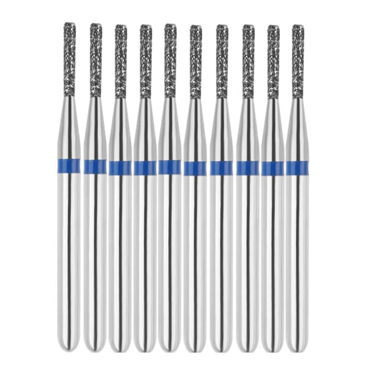 Vakker FG #838.009 Medium Grit Round End Cylinder Diamond Bur, 10/Pk. 125µm, overall length