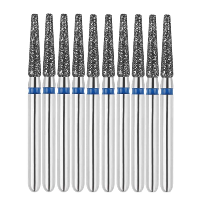 Vakker FG #846.016 Medium Grit Flat End Taper Diamond Bur, 10/Pk. 125µm, overall length : 19mm