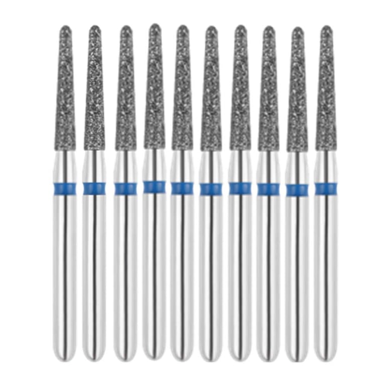Vakker FG #856.014 Medium Grit Round End Taper Diamond Bur, 10/Pk. 125µm, overall length : 22mm