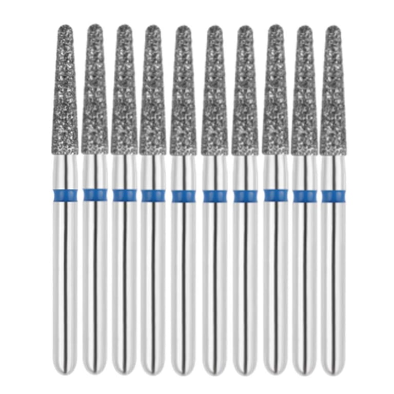 Vakker FG #856.018 Medium Grit Round End Taper Diamond Bur, 10/Pk. 125µm, overall length : 22mm