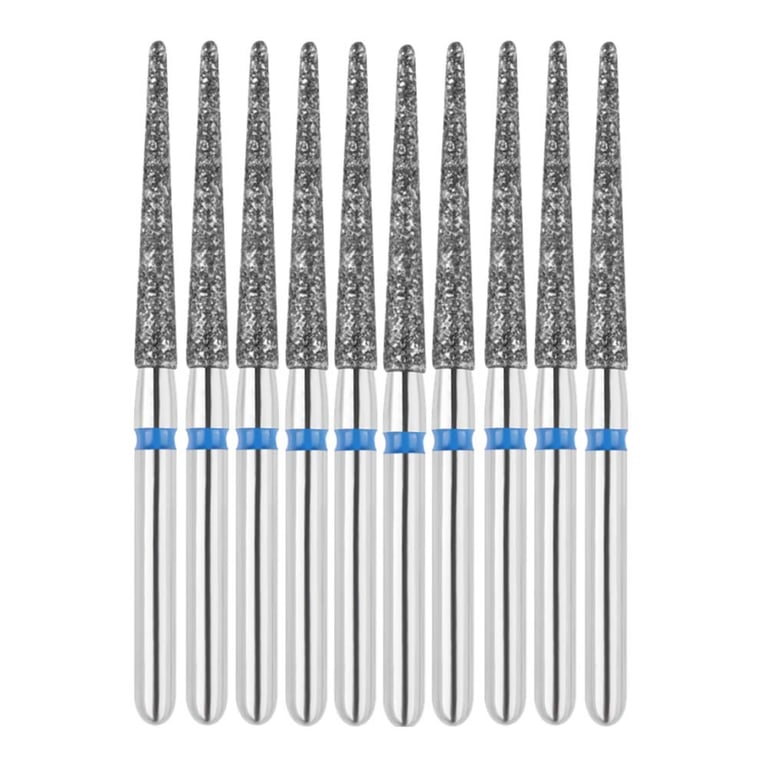 Vakker FG #856L.014 Medium Grit Round End Taper Diamond Bur, 10/Pk. 125µm, overall length : 22mm