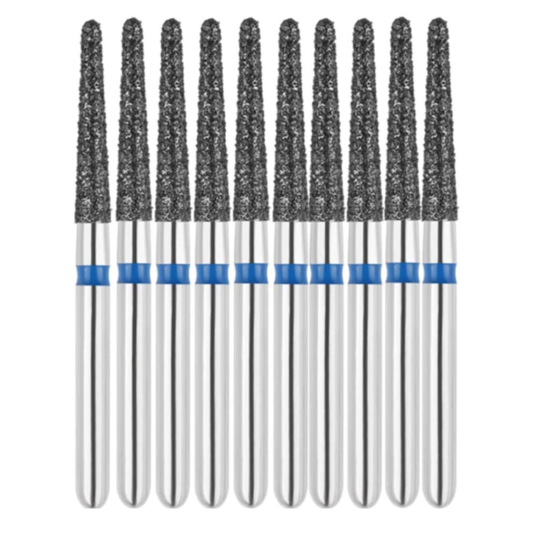 Vakker FG #856L.016 Medium Grit Round End Taper Diamond Bur, 10/Pk. 125µm, overall length : 22mm
