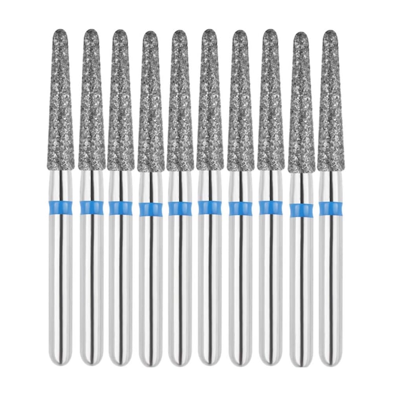Vakker FG #856L.018 Medium Grit Round End Taper Diamond Bur, 10/Pk. 125µm, overall length : 22mm