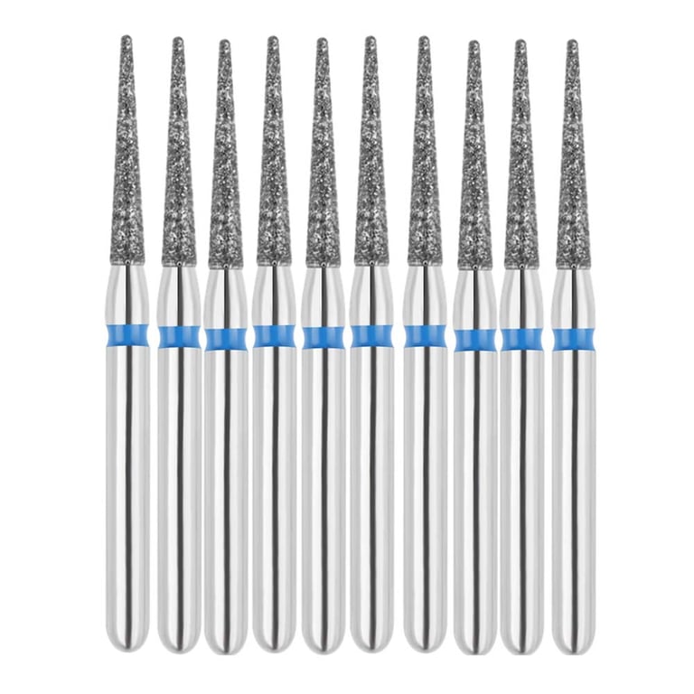 Vakker FG #858.012 Medium Grit Needle Shaped Diamond Bur, 10/Pk. 125µm, overall length : 22mm