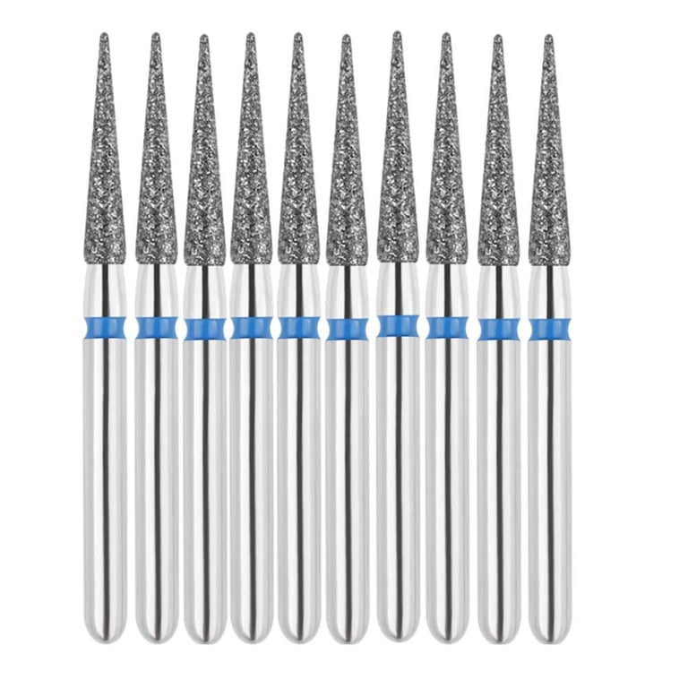 Vakker FG #858.014 Medium Grit Needle Shaped Diamond Bur, 10/Pk. 125µm, overall length : 22mm