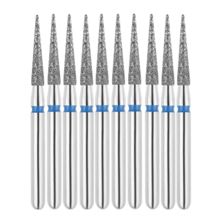 Vakker FG #858.015 Medium Grit Needle Shaped Diamond Bur, 10/Pk. 125µm, overall length : 22mm