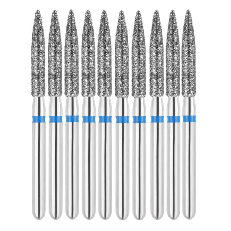Vakker FG #863.016 Medium Grit Flame Shaped Diamond Bur, 10/Pk. 125µm, overall length : 24mm, head
