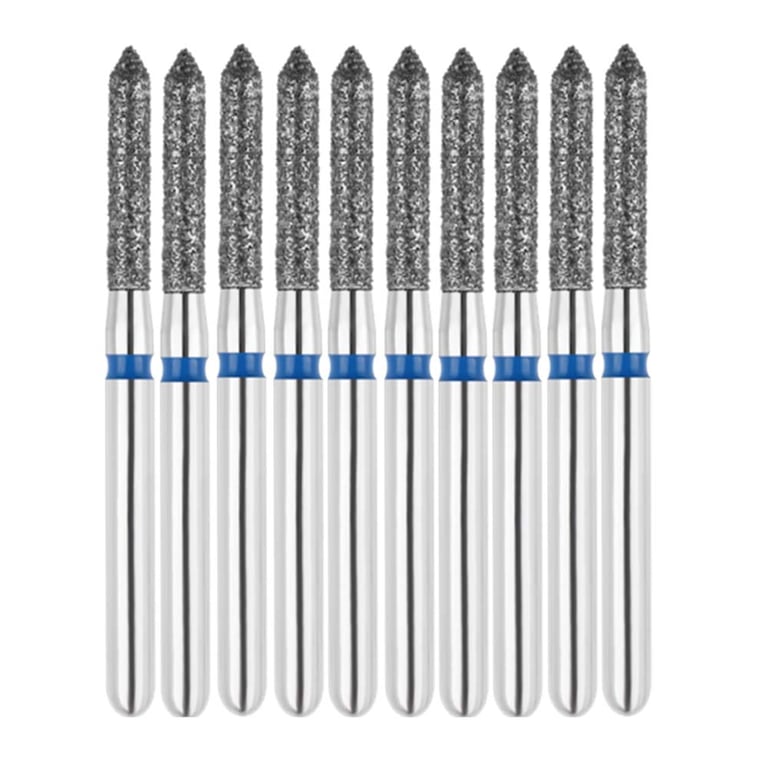 Vakker FG #878.014 Medium Grit Bevel Cylinder Diamond Bur, 10/Pk. 125µm, overall length : 21mm