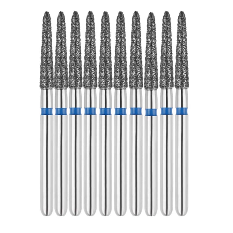 Vakker FG #879.012 Medium Grit Bevel Cylinder Diamond Bur, 10/Pk. 125µm, overall length : 24mm