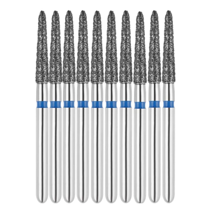 Vakker FG #879.014 Medium Grit Bevel Cylinder Diamond Bur, 10/Pk. 125µm, overall length : 24mm