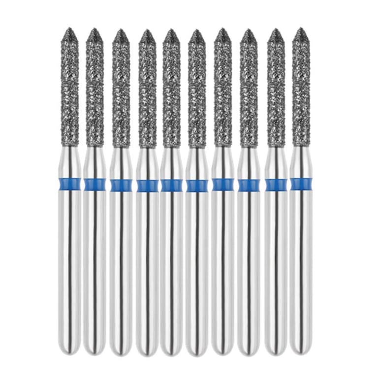 Vakker FG #889.010 Medium Grit Flame Shaped Diamond Bur, 10/Pk. 125µm, overall length : 23mm, head