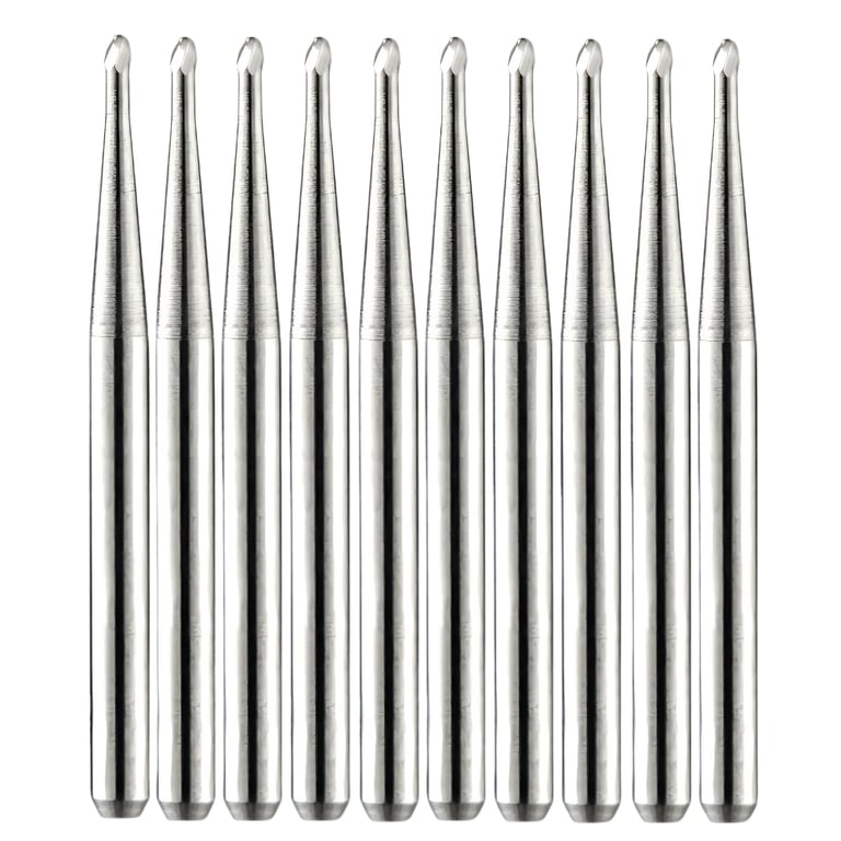 Vakker FG #1 Carbide Bur, 10/Pk. The burs features a 1.6 mm shank diameter, a 0.8 mm head length