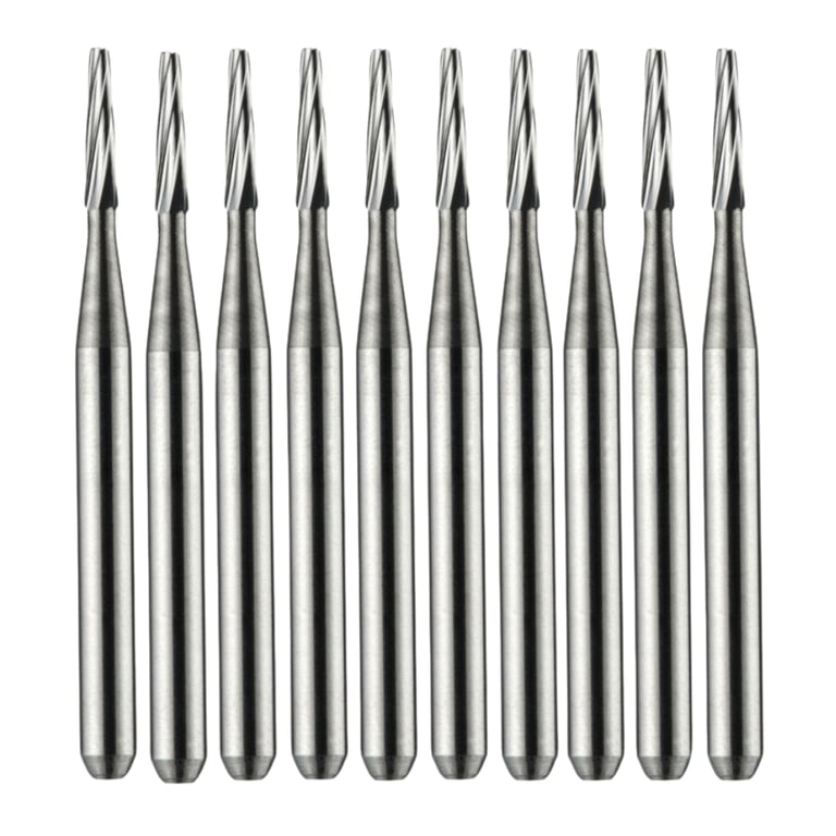 Vakker FG #170 Carbide Bur, 10/Pk. The burs feature a 1.6 mm shank diameter, a 4.2 mm head length