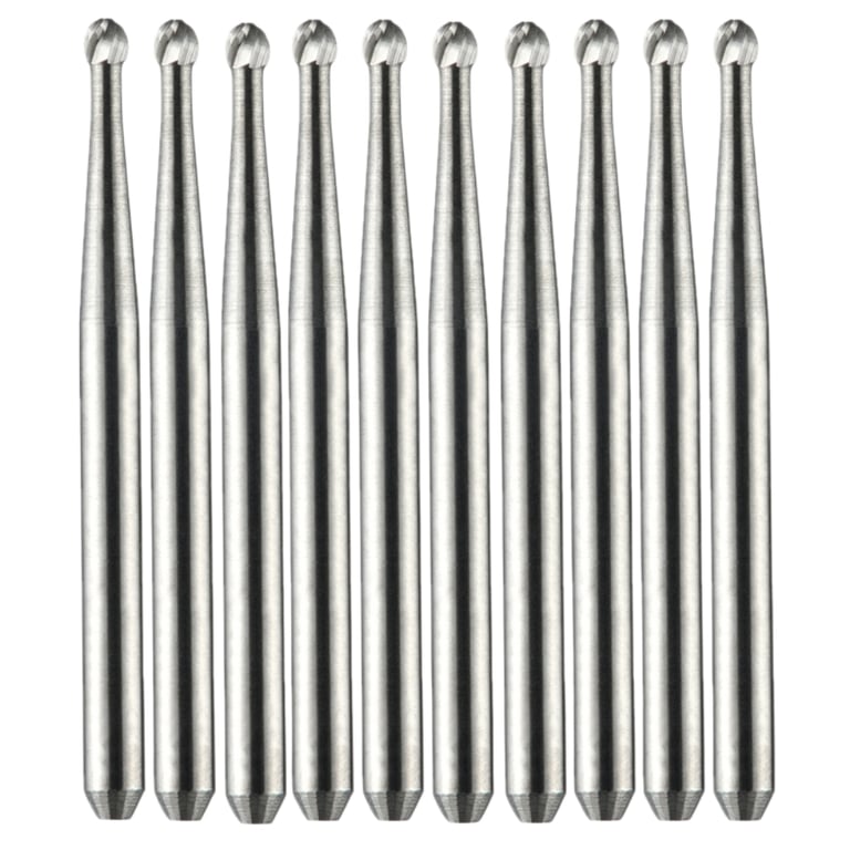 Vakker FG #3 Carbide Bur, 10/Pk. The burs feature a 1.6 mm shank diameter, a 1.2 mm head length