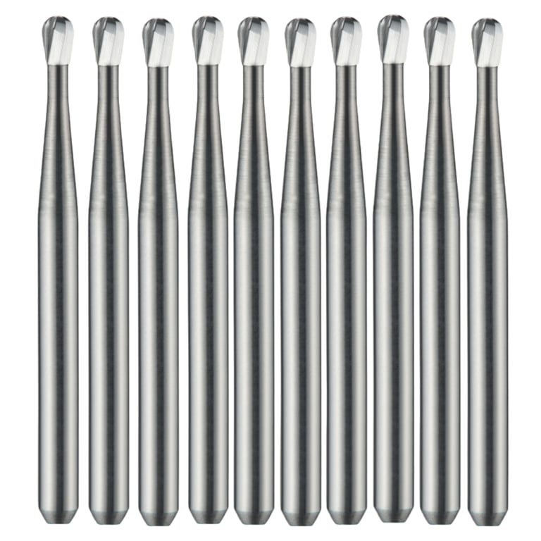 Vakker FG #332 Carbide Bur, 10/Pk. The burs feature a 1.6 mm shank diameter, a 2.2 mm head length