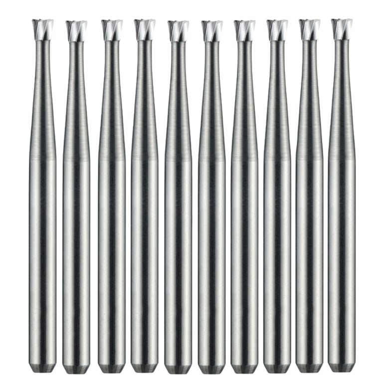 Vakker FG #36 Carbide Bur, 10/Pk. The burs feature a 1.6 mm shank diameter, a 1.2 mm head length