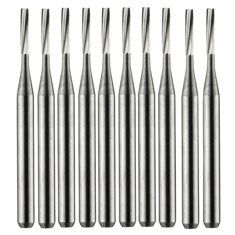 Vakker FG #37 Carbide Bur, 10/Pk. The burs feature a 1.6 mm shank diameter, a 1.4 mm head length