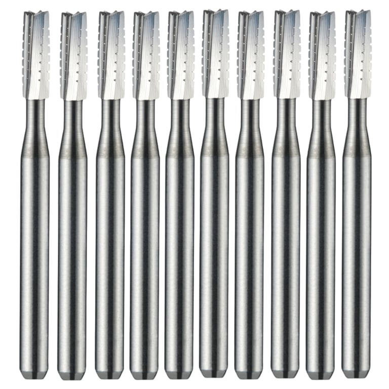 Vakker FG #559 Carbide Bur, 10/Pk. The burs feature a 1.6 mm shank diameter, a 4.5 mm head length