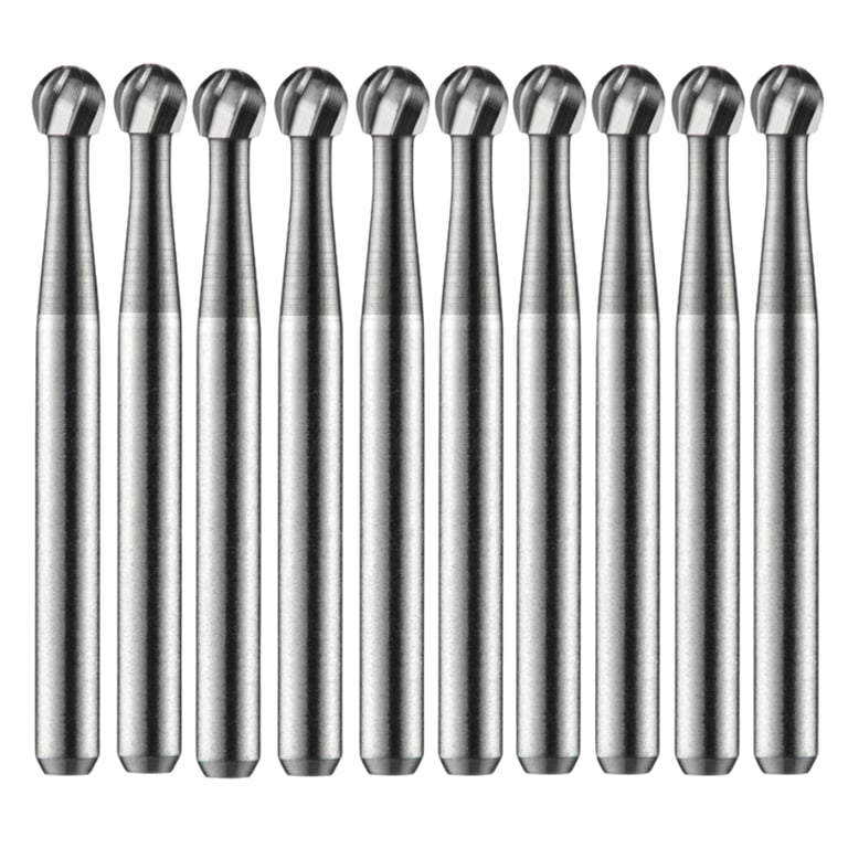 Vakker FG #6 SS Carbide Bur, Short Shank, 10/Pk. The burs feature a 1.6 mm shank diameter, a 1.8