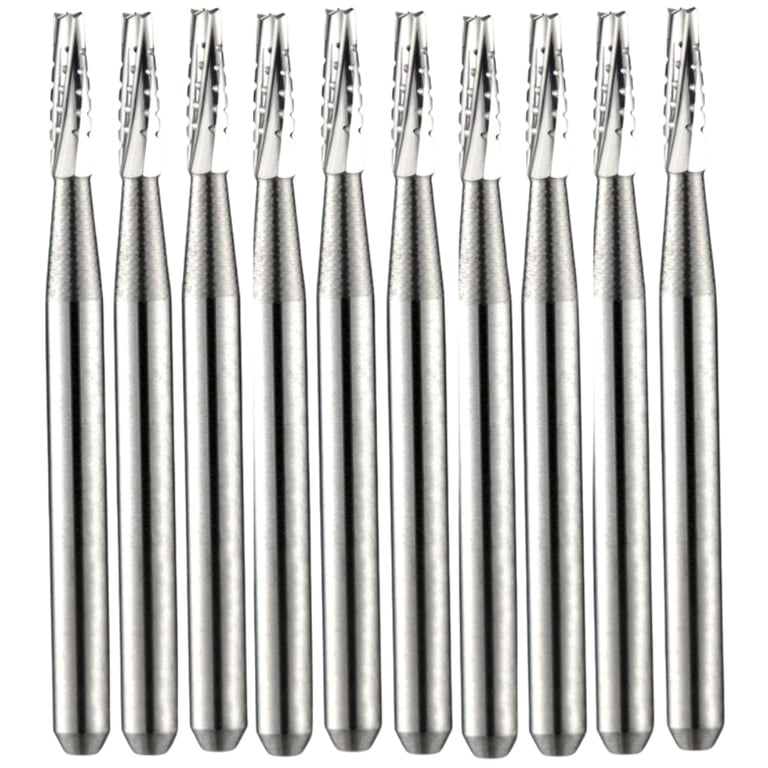 Vakker FG #701 Carbide Bur,10/Pk. The burs feature a 1.6 mm shank diameter, a 4.2 mm head length