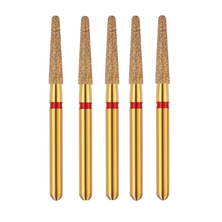Vakker FG #856.018 Fine Grit Round End Taper Zirconia Diamond Burs, 5/Pk. 60µm, overall length