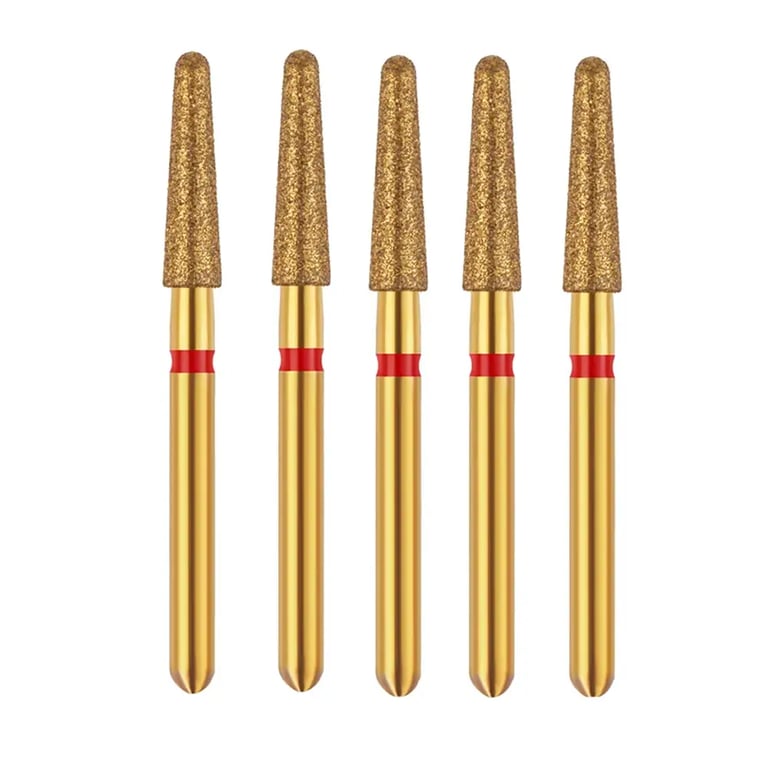 Vakker FG #856.021 Fine Grit Round End Taper Zirconia Diamond Burs, 5/Pk. 60µm, overall length