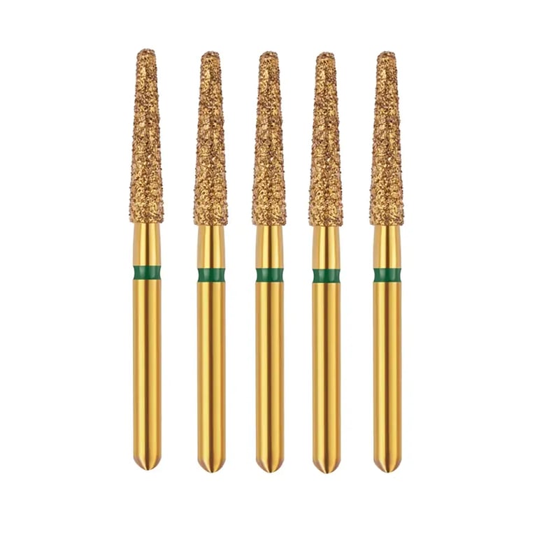 Vakker FG #856L.018 Coarse Grit Round End Taper Zirconia Diamond Burs, 5/Pk. 151µm, overall length