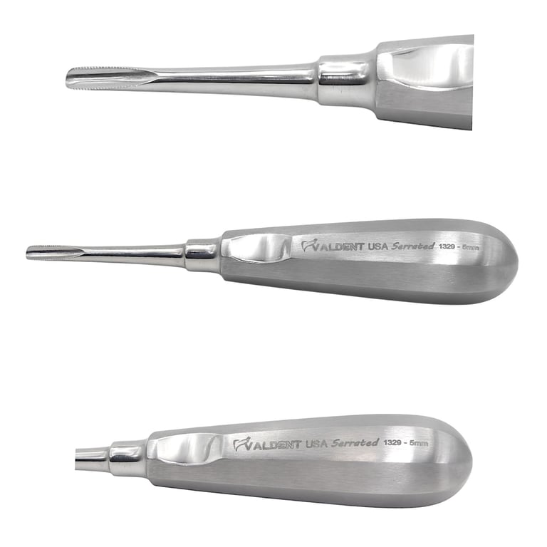 SurgiMac 3mm Dental Surgical Root Elevator w/ Serrated Tips, 1/Pk