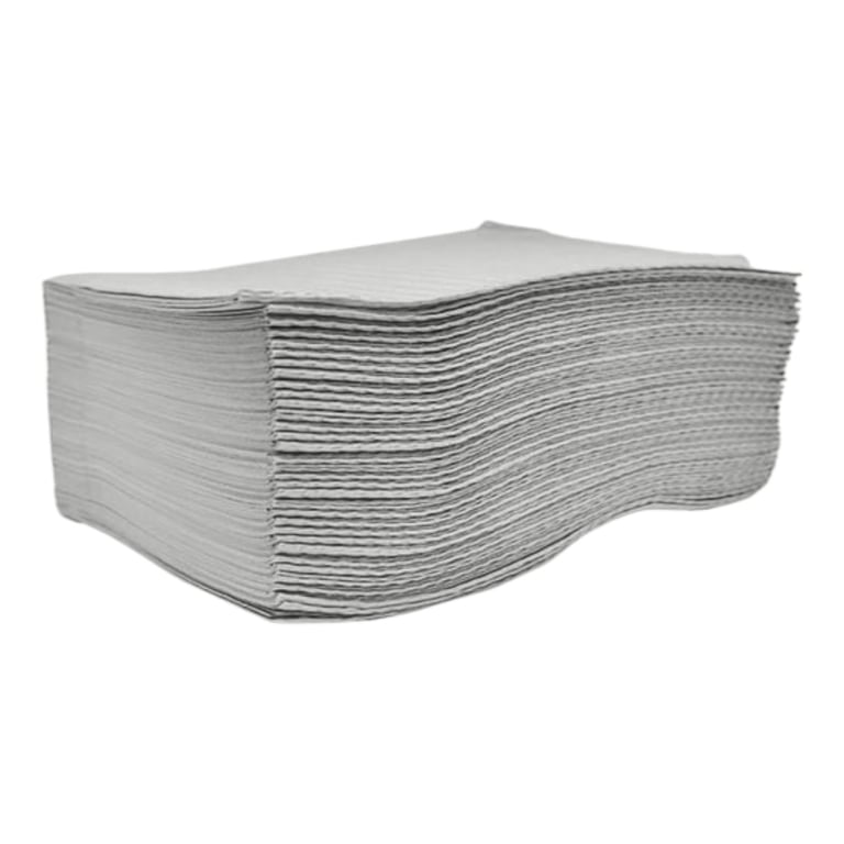 Valdent USA 13" x 18" Patient Bibs, 2-Ply Paper/1-Ply Poly, Silver, 500/Case. Plain rectangle