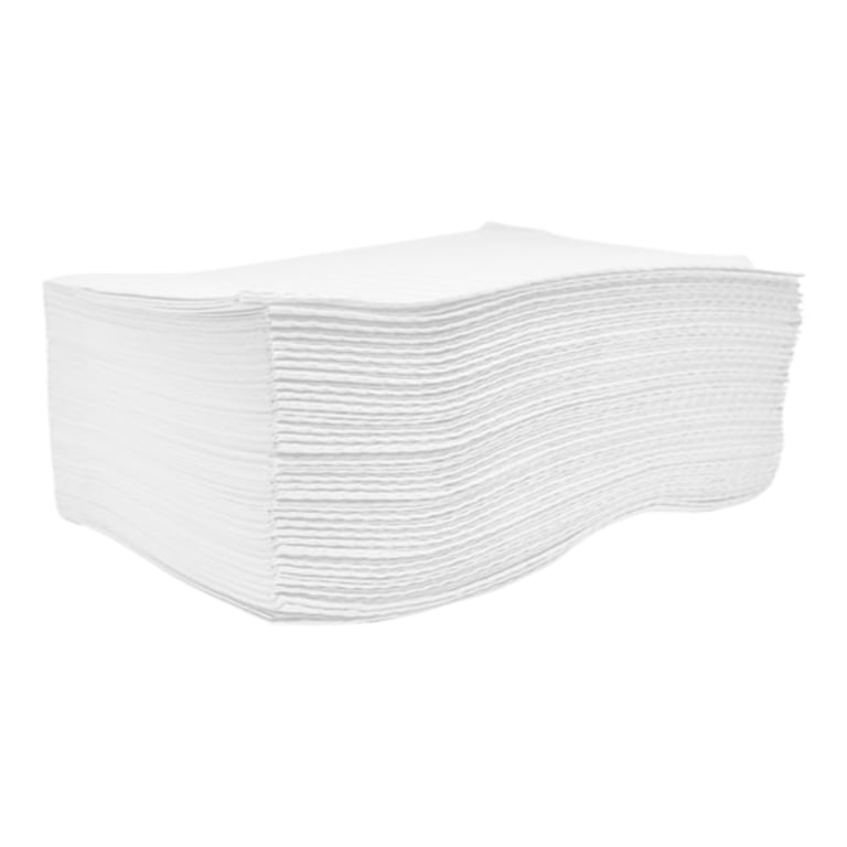 Valdent USA 13" x 18" Patient Bibs, 2-Ply Paper/1-Ply Poly, White, 500/Case. Plain rectangle